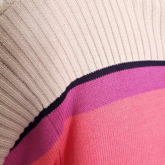 Trina Turk Multicolor Colorblock 3/4 Sleeve Boat Neck Mid Dress Size P - Picture 10 of 13